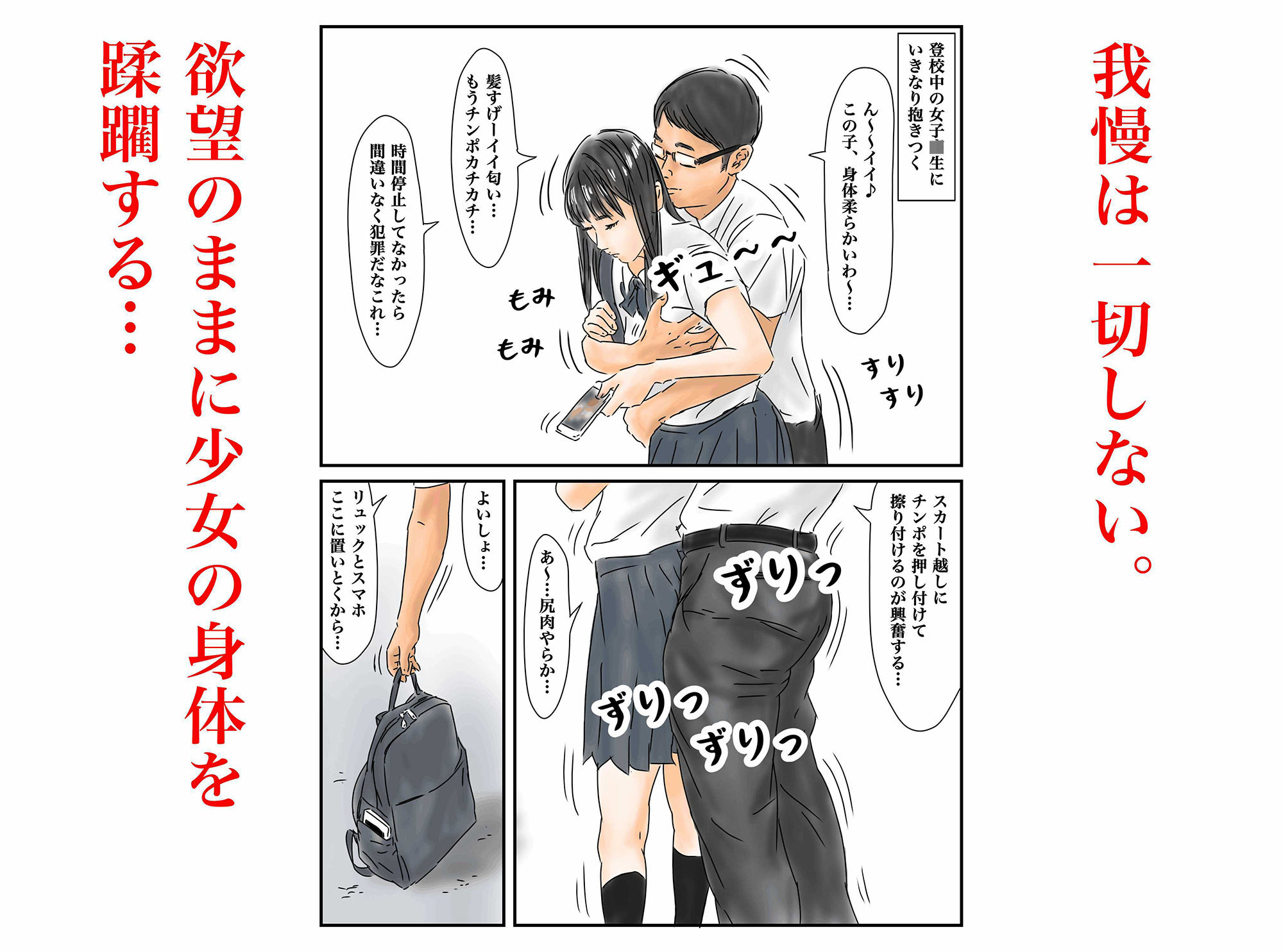 時間停止 登校中の女子校生に勃起したので、我慢せずに犯します。［TS-B-JK04］