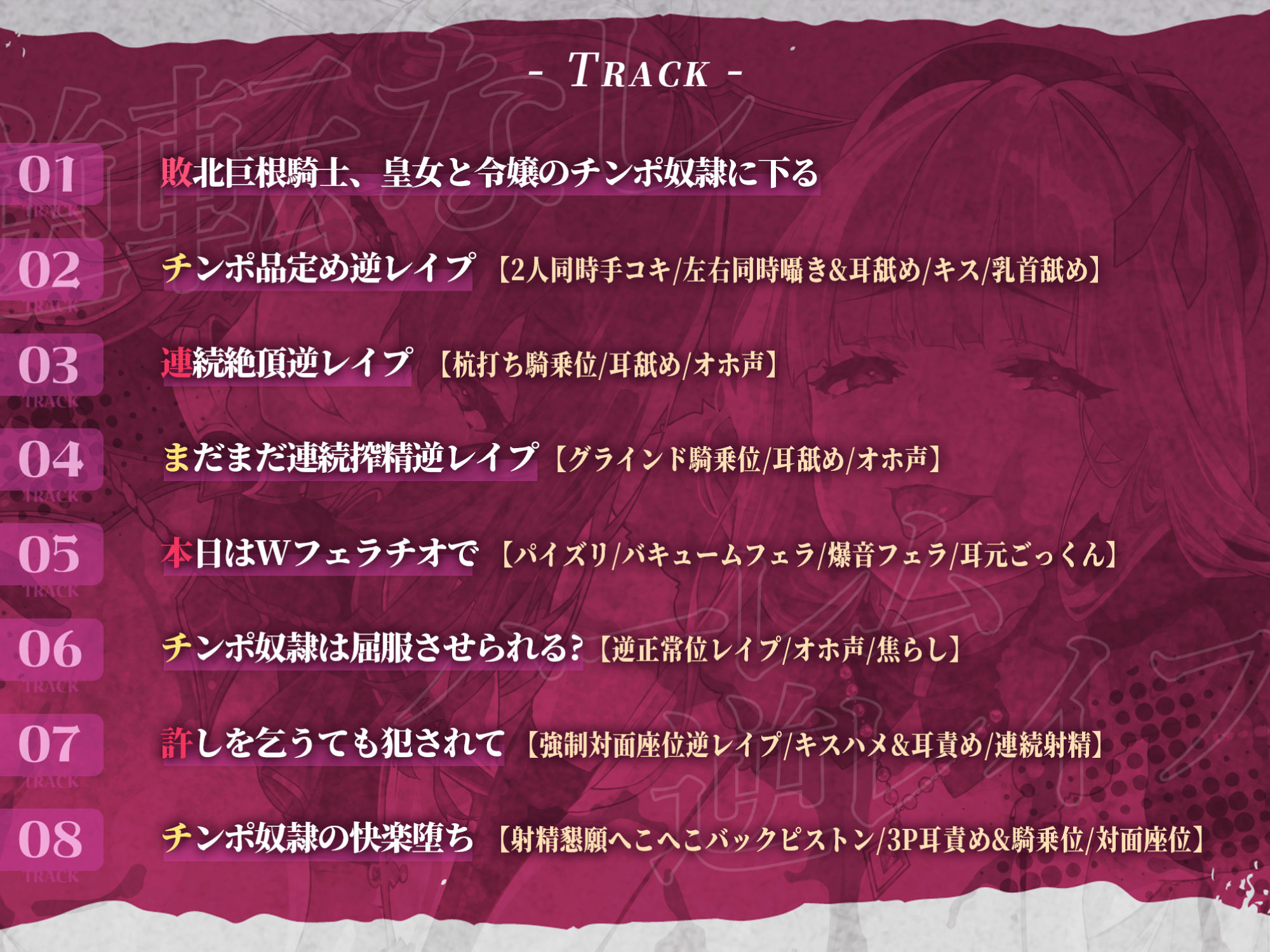 【逆転なし】悪逆皇女と悪役令嬢の捕まったら満足するまで終わらないハーレム逆レ●プ【性欲暴走】【堕ち部★LACKプレミアムシリーズ】