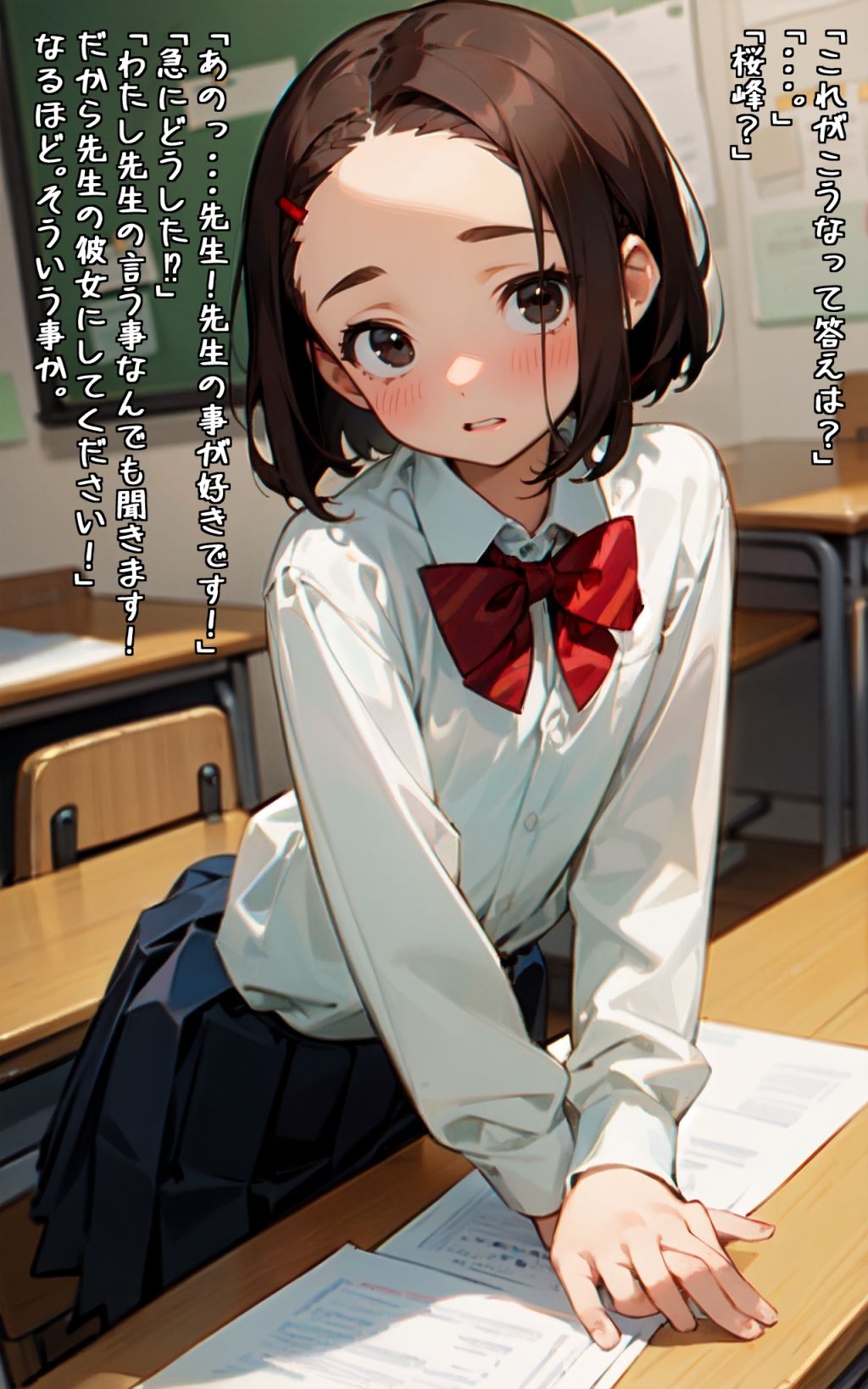 学習塾で華奢で肉付きがよくない女の子を指導した