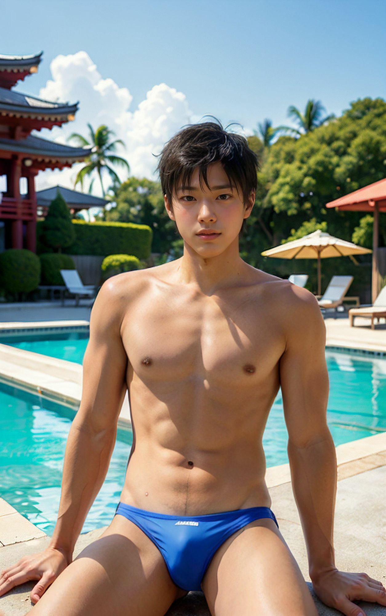 AI競泳水着男子2