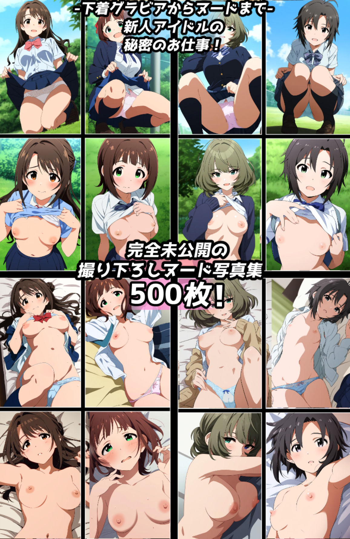 半脱ぎ＆下着フェチ特化 2010年代アニメ作画特集 アイドル撮影会編 その1 -500枚を撮影-